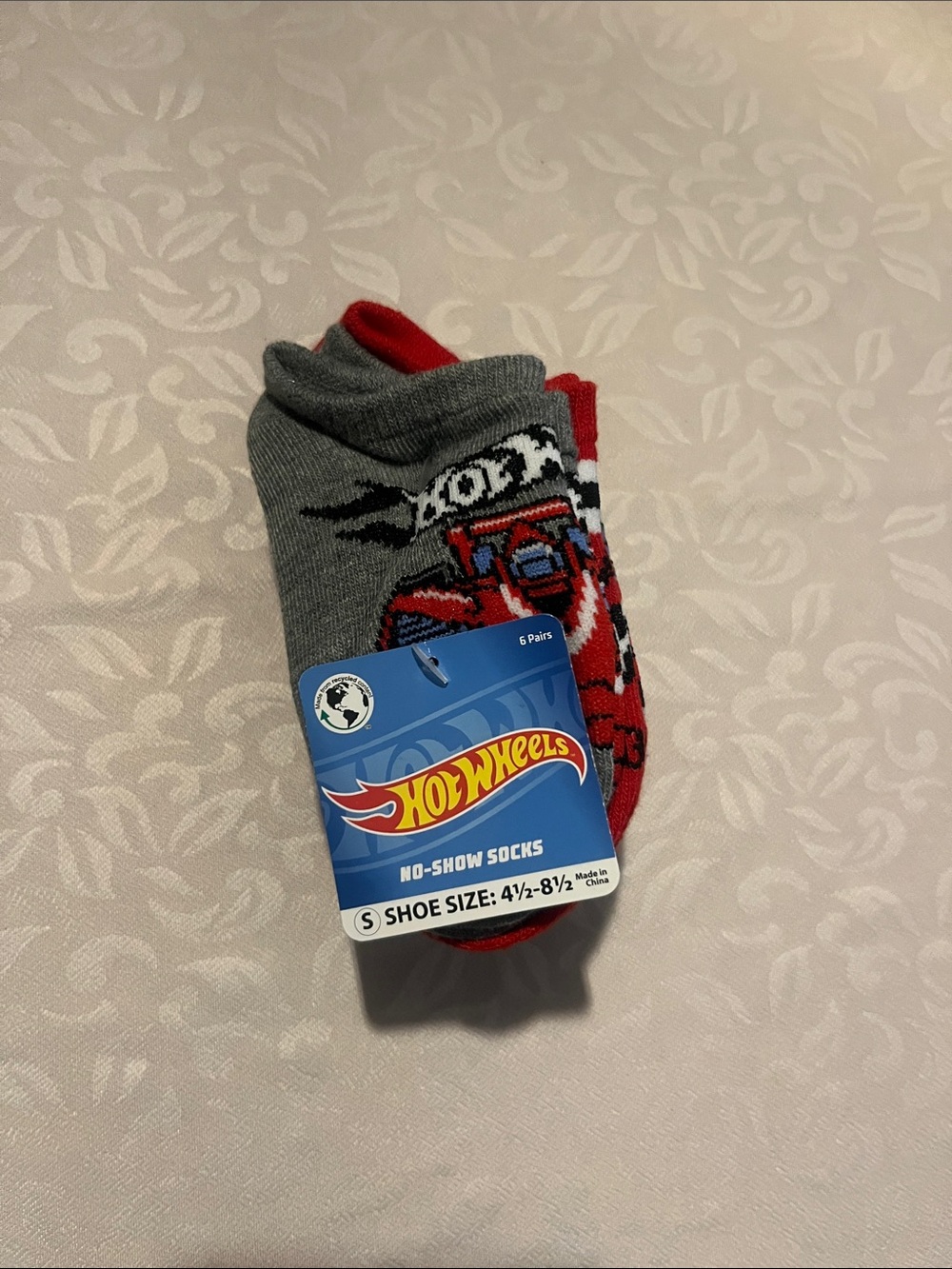5/$20 NWT Hot Wheels No Show Socks 6 Pairs Size Small (4&1/2-8&1/2)